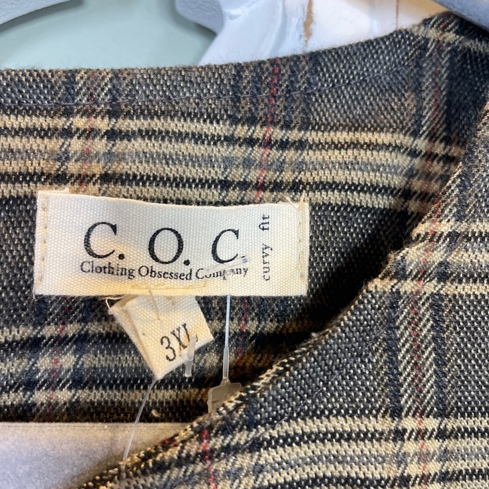 NWT COC Clothing Obsessed Company Plaid Baby Doll Dress Ruffle 3x - Picture 4 of 8